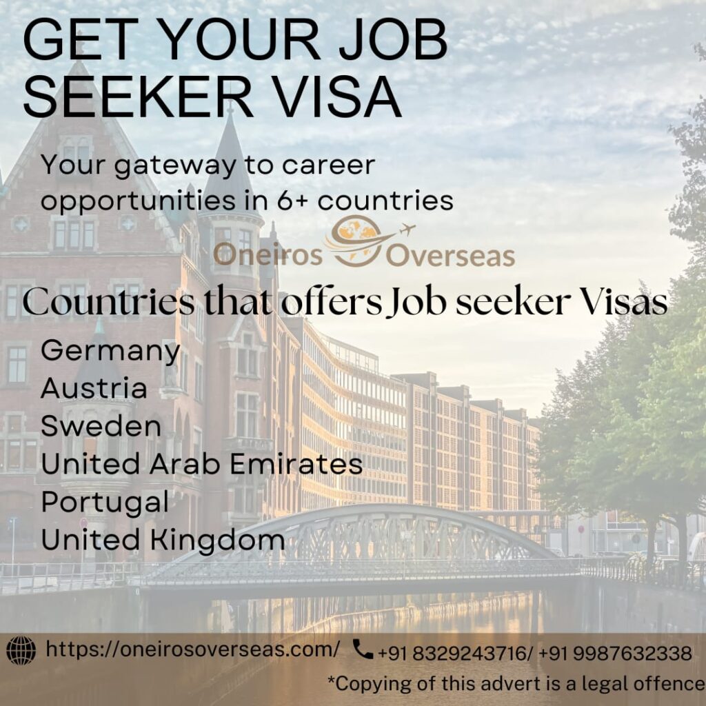 Image of a poster to show job seeker visa
